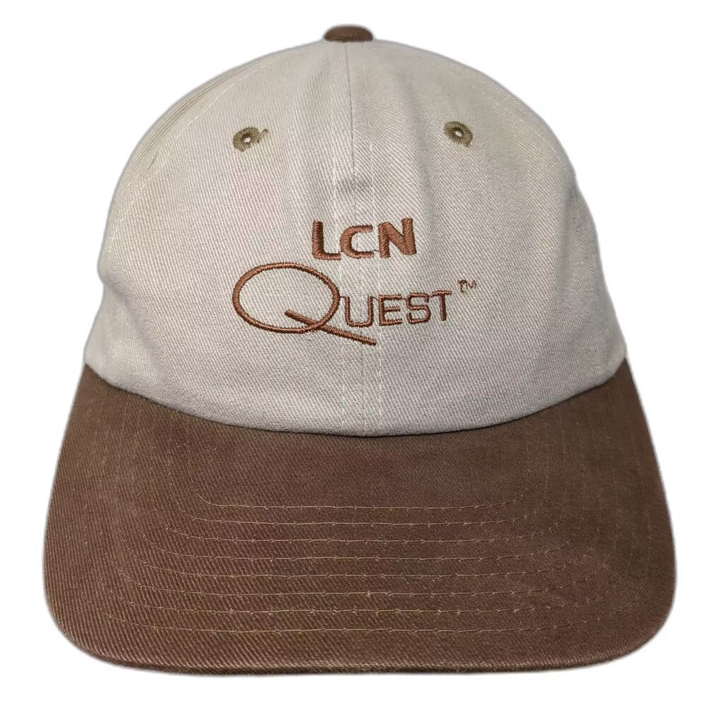 LCN Quest Baseball Cap Beige Brown One Size Slideback Adjustable Hat Embroidered